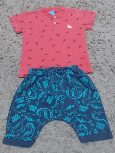 conjunto dinossauro menino kamylus - tamanho g ( 1 ano )