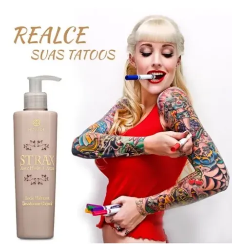 Strax Loção Hidratante Corporal Clareador de Tatuagem