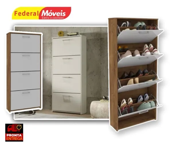 Sapateira Anne 4 Gavetas Basculantes - Mega Promoção - Novo