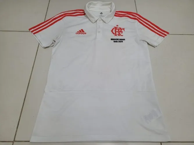 Camisa Polo Flamengo Feminina adidas Branca Marilene Dabus tam. M