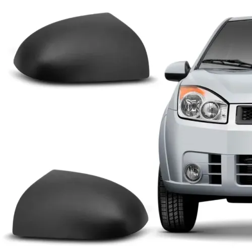 Capa de Retrovisor Ford Fiesta Amazon 2002 à 2014 - Superior Preto - LD LE - Metagal
