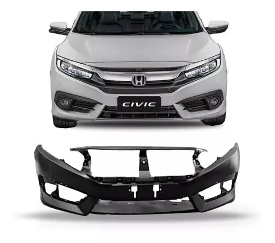 Parachoque Dianteiro Honda Civic 2017 a 2019 - Preto Liso - TYG
