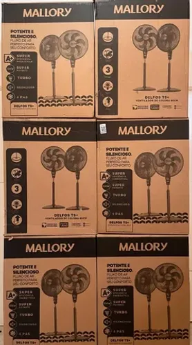 VENTILADOR COLUNA 40CM PRETO 6 PÁS MALLORY 127V