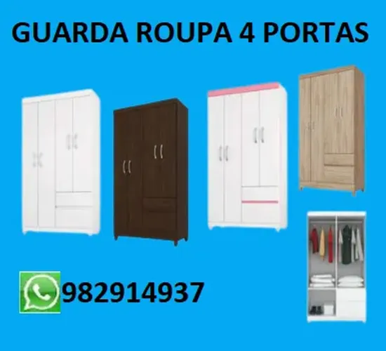 Preço Excelente!!Guarda Roupa 4 Portas com Entrega e Montagem Gratis Apenas 699,00