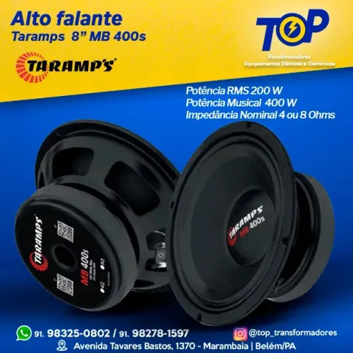 Alto Falante 8'' Taramps MB 400 s 200 rms