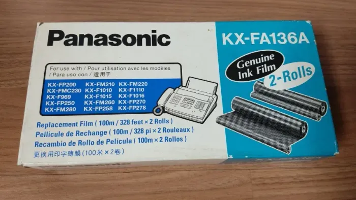 Filme Para Fax Panasonic KX FA136A (caixa Com 2 Rolos)