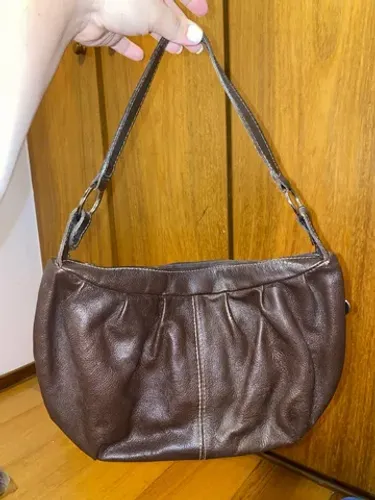 Bolsa couro marrom