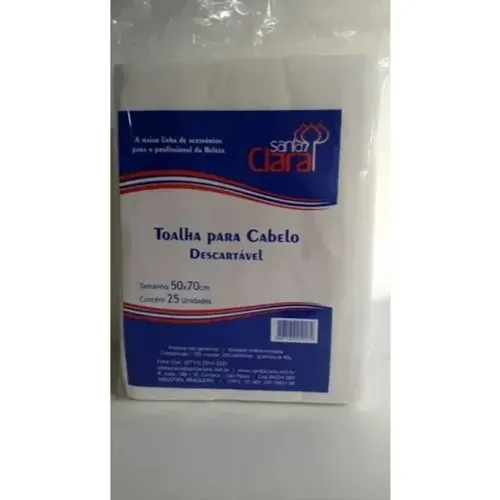 Toalha Para Cabelo Descartável Santa Clara - Contém 25unidades