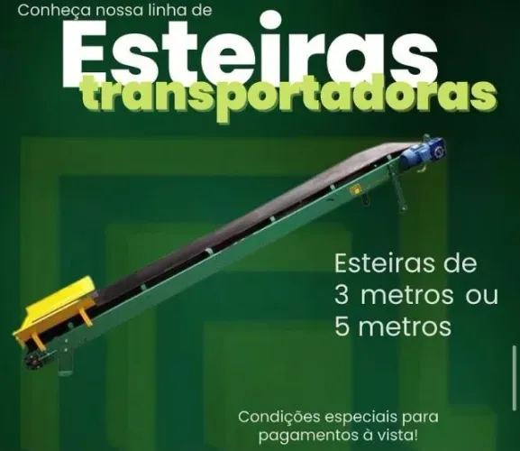 Esteira Transportadora De 5 Metros Lona Para Transporte de Materiais Para Máquina De Bloc