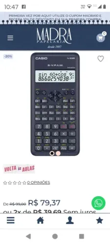 Calculadora Científica Casio FX-82MS - Nova