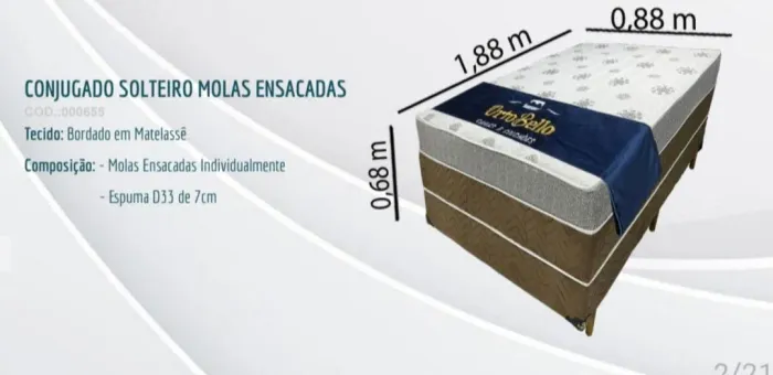 Box solteiro mola ensacada