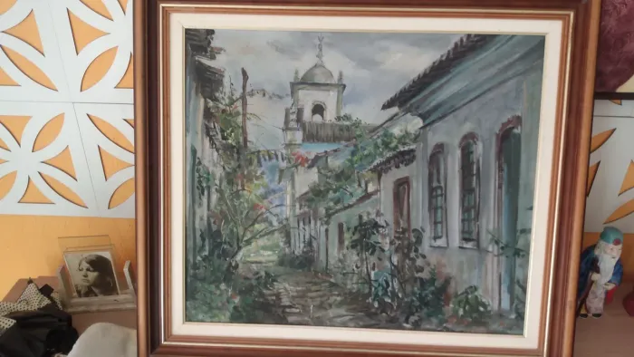 Quadro Óleo sobre Tela - Rua Antiga