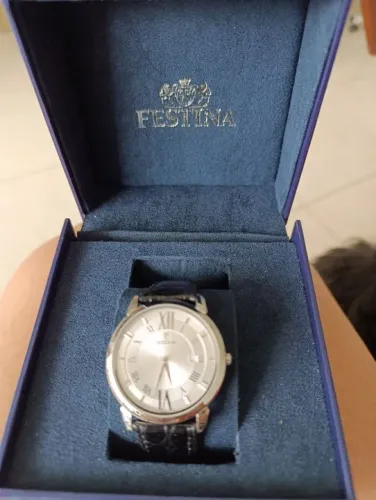 Relógio Masculino Festina pulseira couro preta