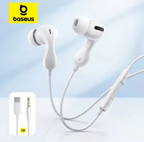 Fone de Ouvido Baseus com Fio para Celular - USB-C