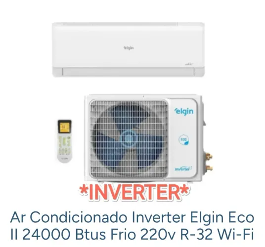 Ar Split Elgin Inverter 24000 BTUs + Novo + Nota + Garantia+ Cartão 12x!!