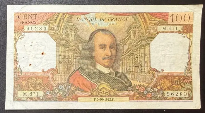 Cédula 100 Francos 1972 - França