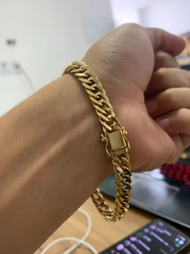 Pulseira grumet dupla em ouro 18klt