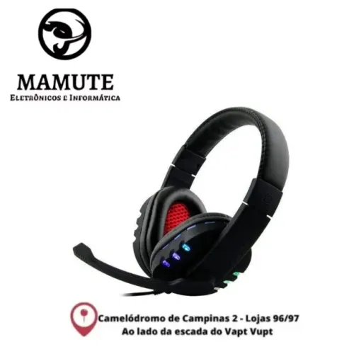 Fone De Ouvido Headset Gamer c/ Microfone Conector USB 2.0 - PC PS/4, 7.1 Virtual