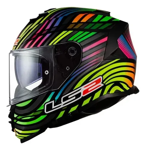 Capacete Ls2 Ff800 Power Preto Arco Iris Fosco