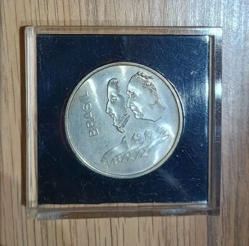 Moedas Brasil 20 Cruzeiros Sesquicentenário da Independência 