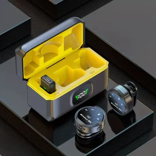 Microfone de lapela duplo magnético 