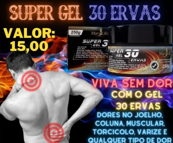 Super Gel para massagem - 30 ervas