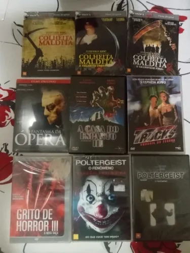 Dvds lacrados colheita maldita, grito de horror, Poltergeist,comboio do terrorStephen king