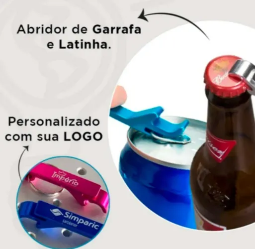 Abridor de Garrafa e Latinha Personalizado 50 unidades