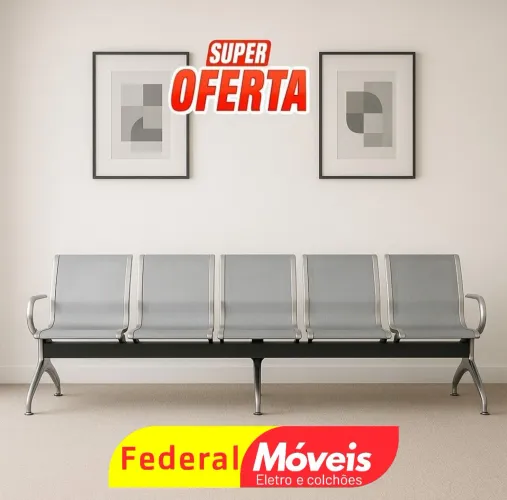 Cadeira de Espera Longarina 5 Lugares - Conforto e organização para seu espaço!