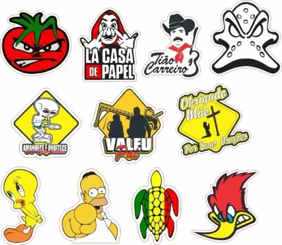 Adesivos Sticker Carro Moto Caminhão Cartela Com 30 Unid