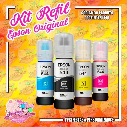 Kit Refil Original Epson 544 - 4 Cores