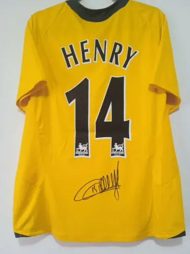 Camisa Arsenal Final Champions 05 / 06 #14 Henry Autografada Certificada