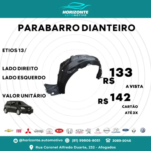 Parabarro dianteiro etios 13/