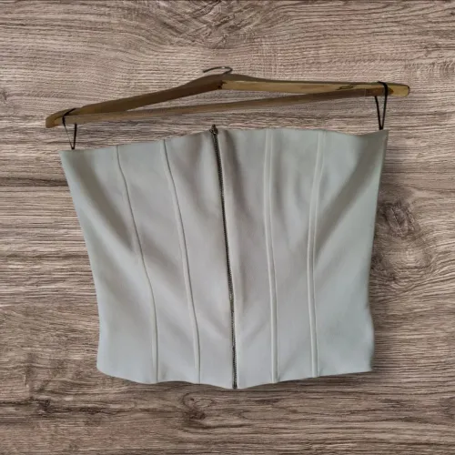 Top Corset Off White com Zíper