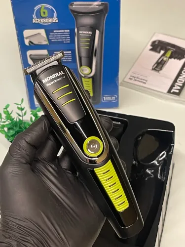 Cortador de Cabelo Mondial Super Groom 6 BG-04 Preto/Verde