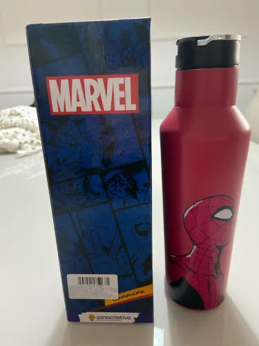 Garrafa Térmica Marvel Homem-Aranha 600ml Aço Inox Com Caixa