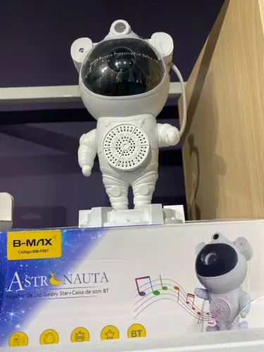 Projetor De Luz Galáxia Astronauta B-Max 5W Com Bluetooth