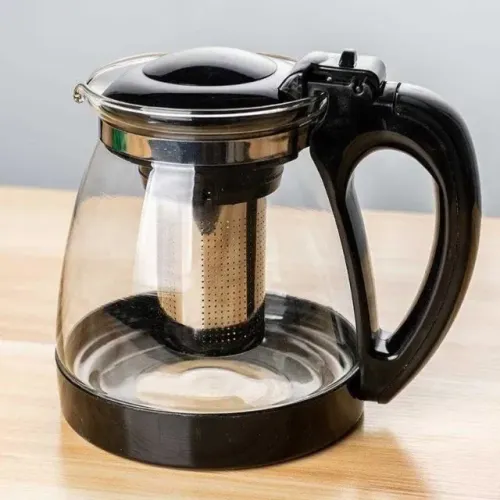 Chaleira De Vidro 1000ml Com Infusor coador em Metal