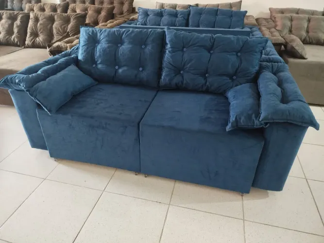 Sofá retrátil Tecido Suede 