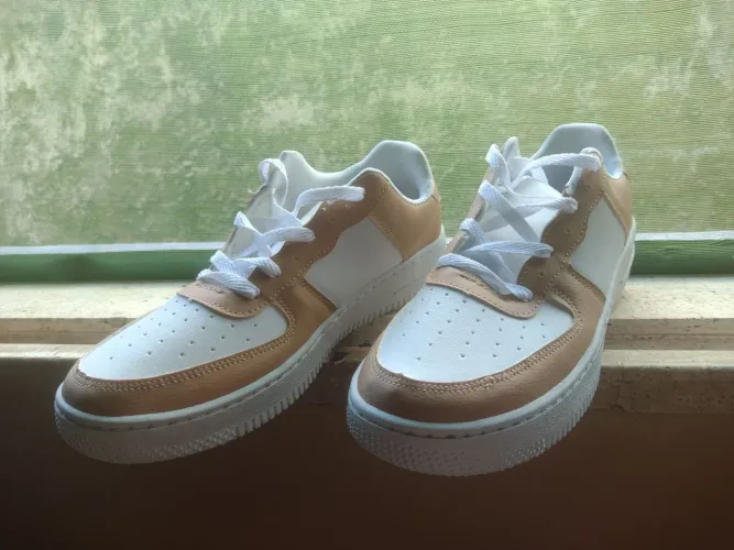 Tênis Casual Branco/Caramelo N 40