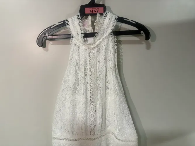 Vestido de Noiva Branco Bordado Delicado - Novo com Etiqueta