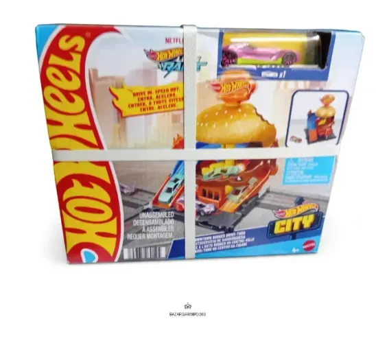 Hot Wheels City Downtown Burger Drive-Thru - Lacrado com Carrinho - Mattel HDR26