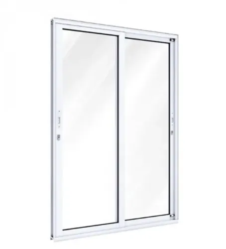 Porta de correr de vidro com esquadria de alumínio branco