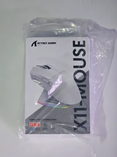 Mouse Gamer Attack Shark X11 Branco Sem fio (Lacrado)