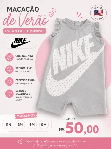 Macacão bebê feminino Nike