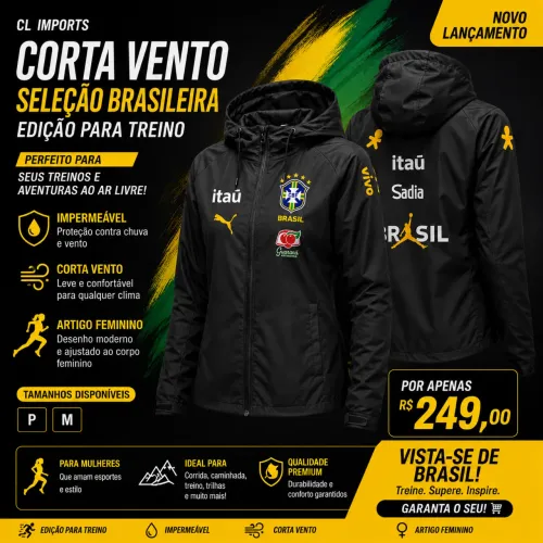 Corta vento feminino da seleção brasileira