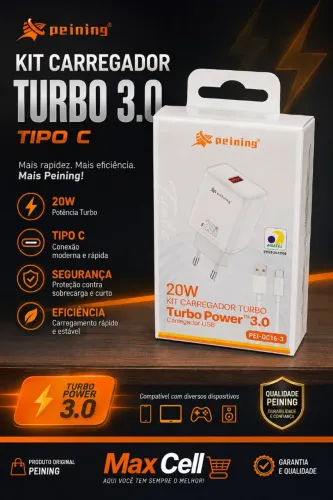 Kit carregador Turbo 3.0 tipo C