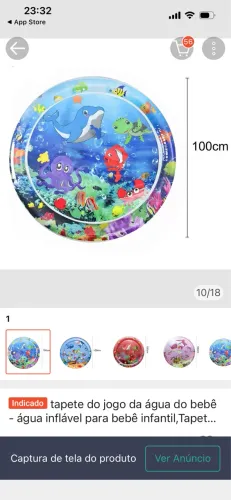 Tapete jogo de água/borda inflável - para bebês 