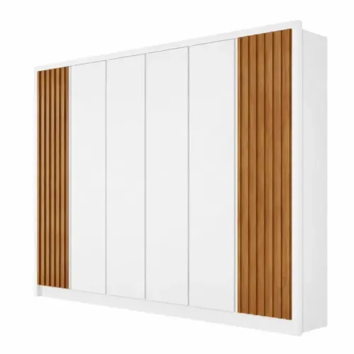 Guarda Roupa Barcelona de Casal no Branco 6 Portas