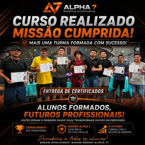 Curso para a estética automotiva turma iniciante 100% presencial